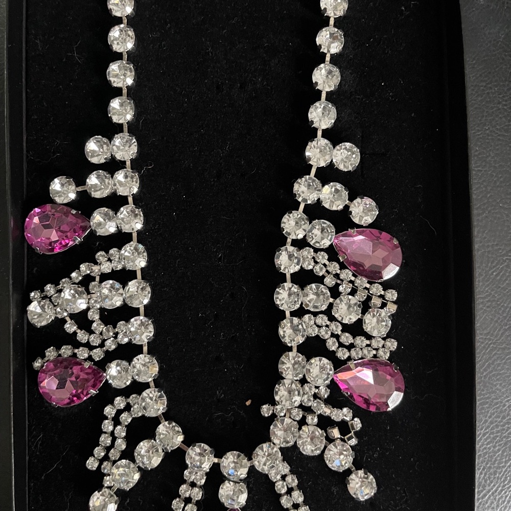 Heidi Daus Silver and Pink Statement Necklace